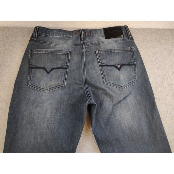 Guess Men's Distressed Slim Straight Del-mar fit Jeans Size 32x34 - Picture 5 of 8